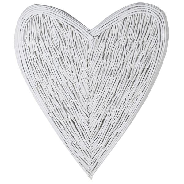 Large White Willow Heart