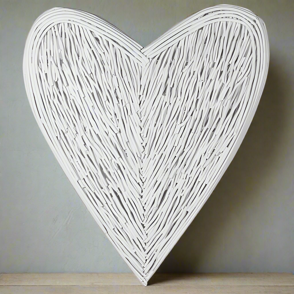 Large White Willow Heart