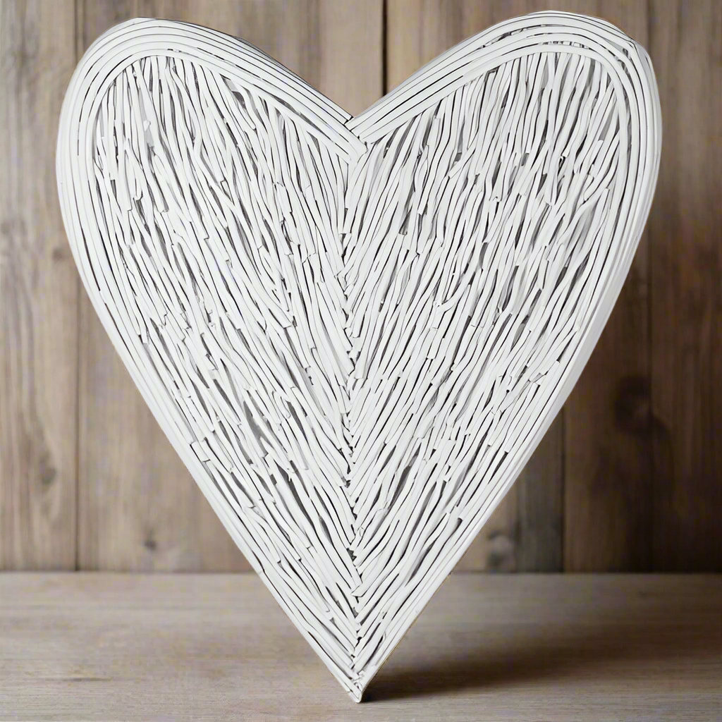Large White Willow Heart