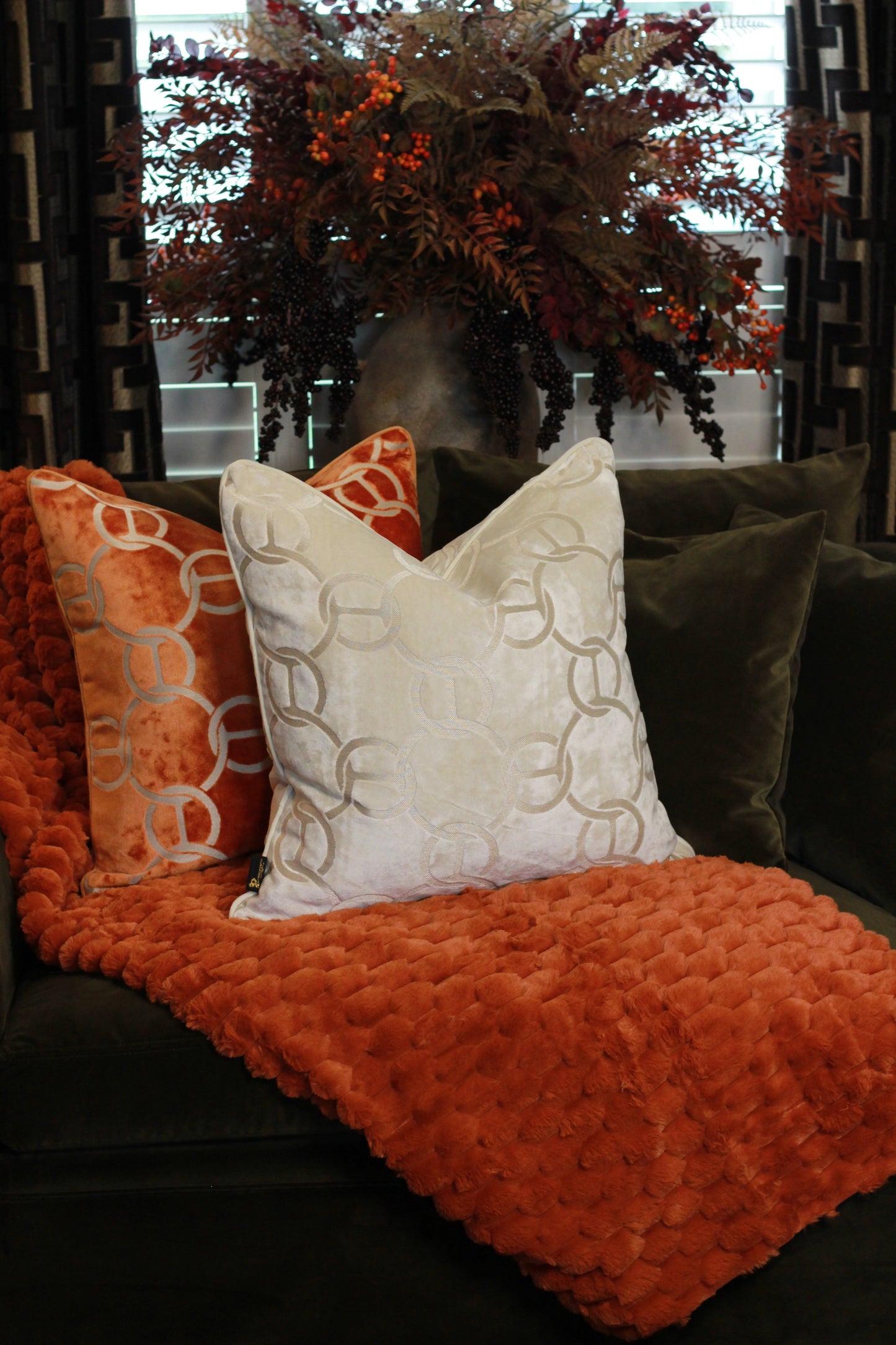 Burnt Orange Faux Fur Throw