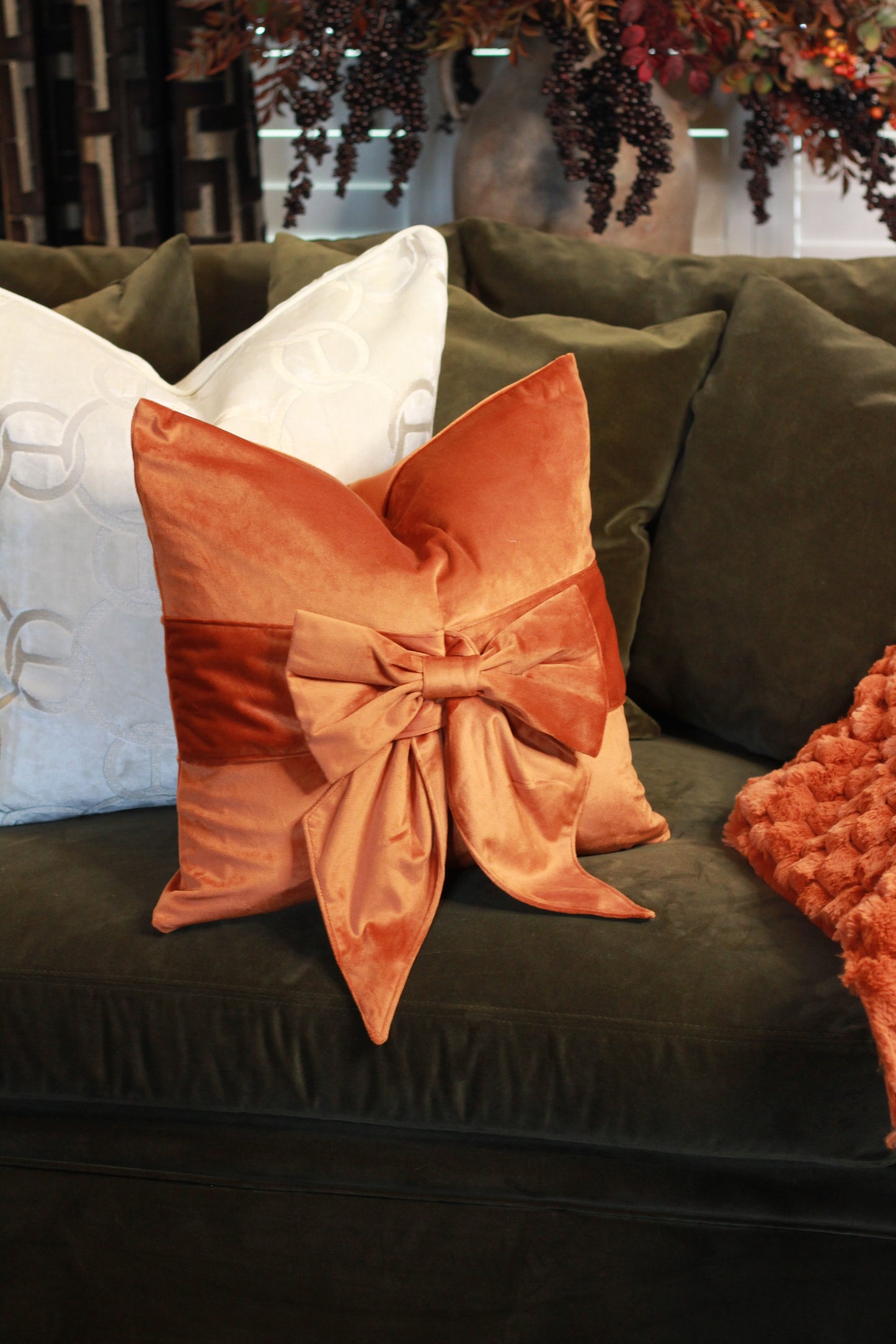 Bow Cushion - Orange