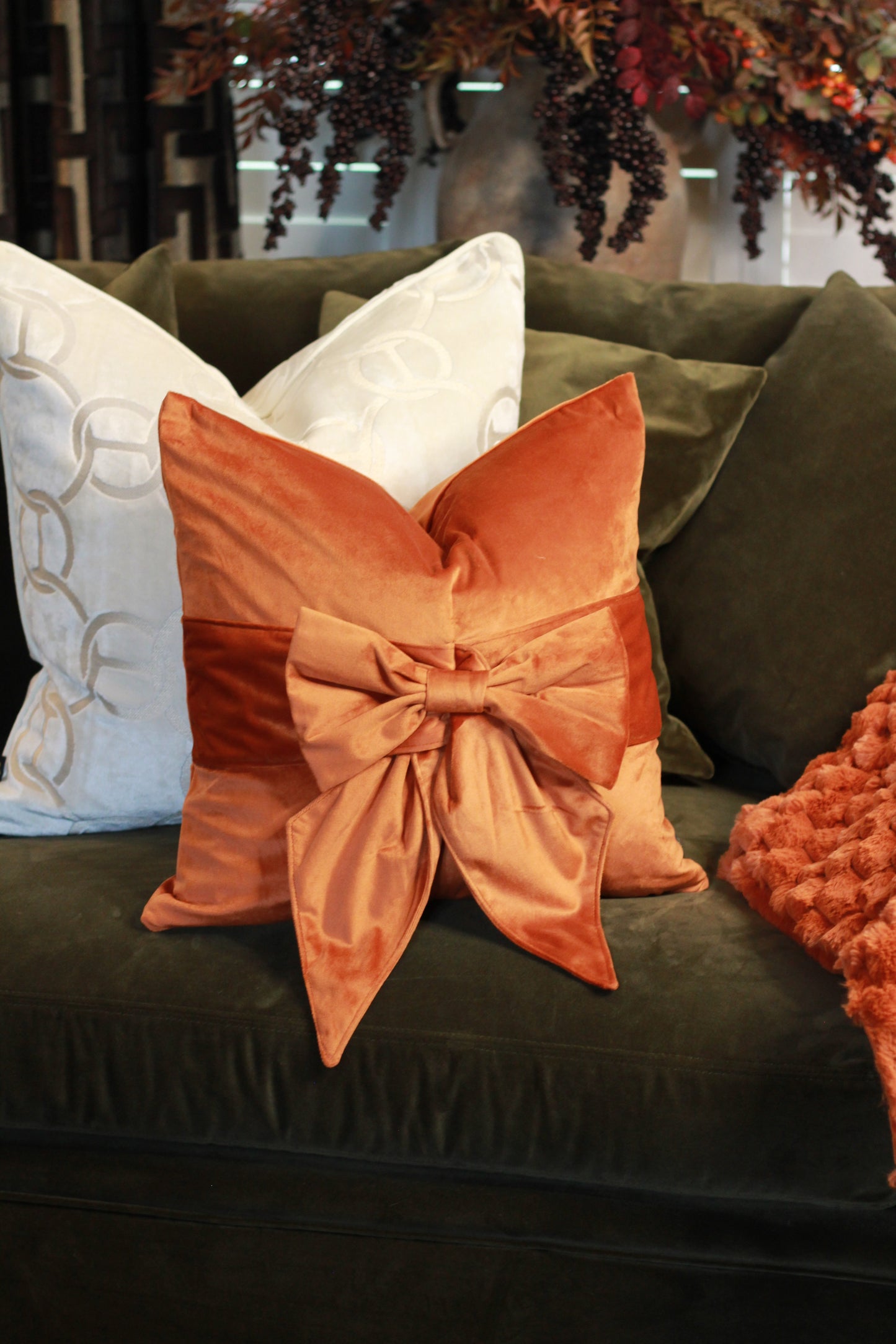 Bow Cushion - Orange