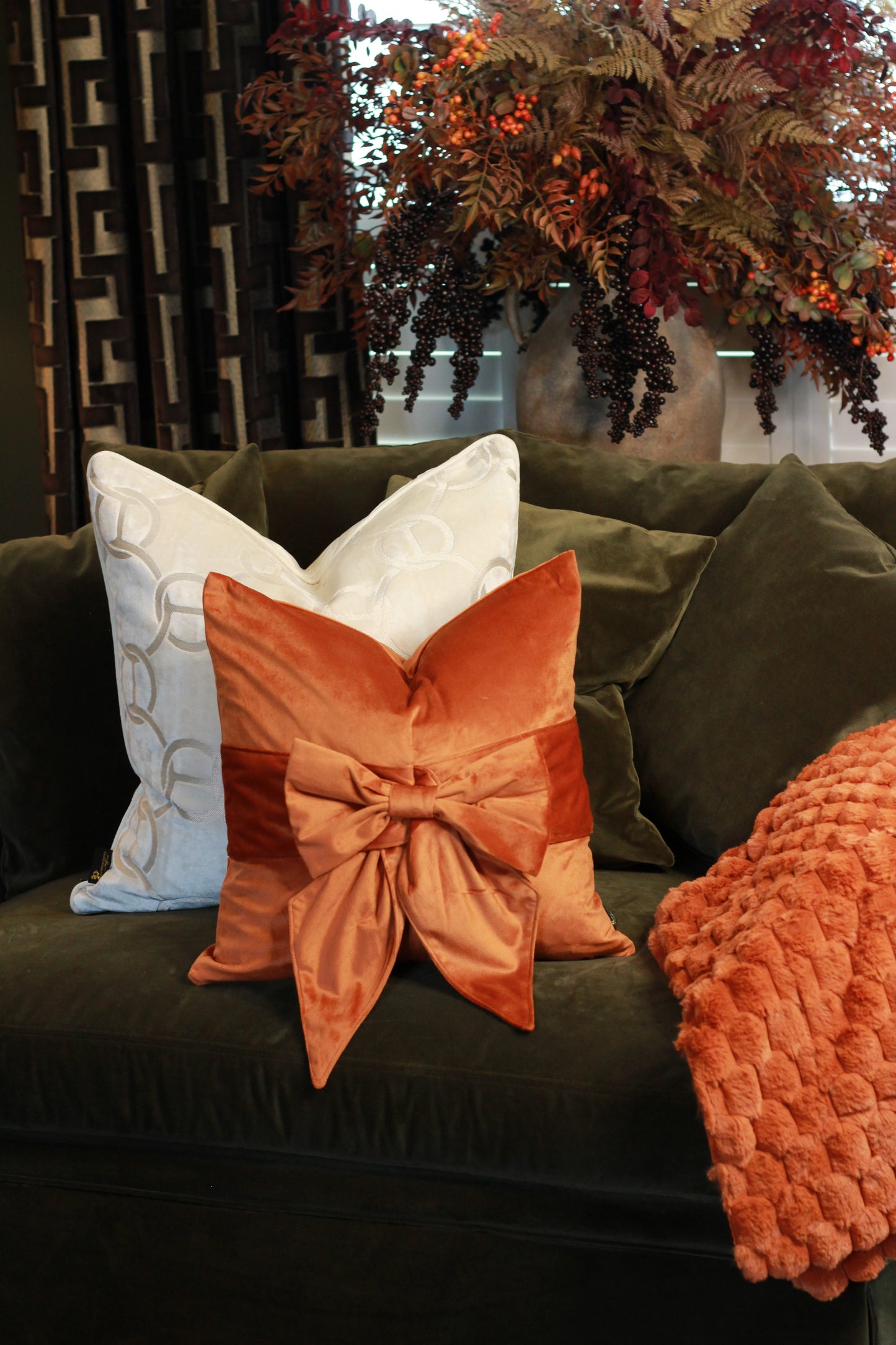 Bow Cushion - Orange