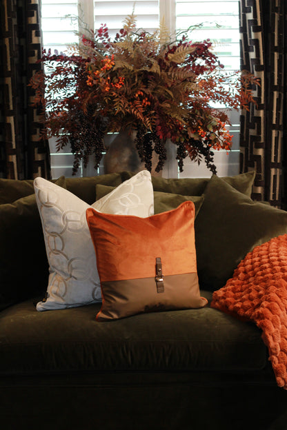 Buckle Cushion – Orange detail – Leya Buster Interiors