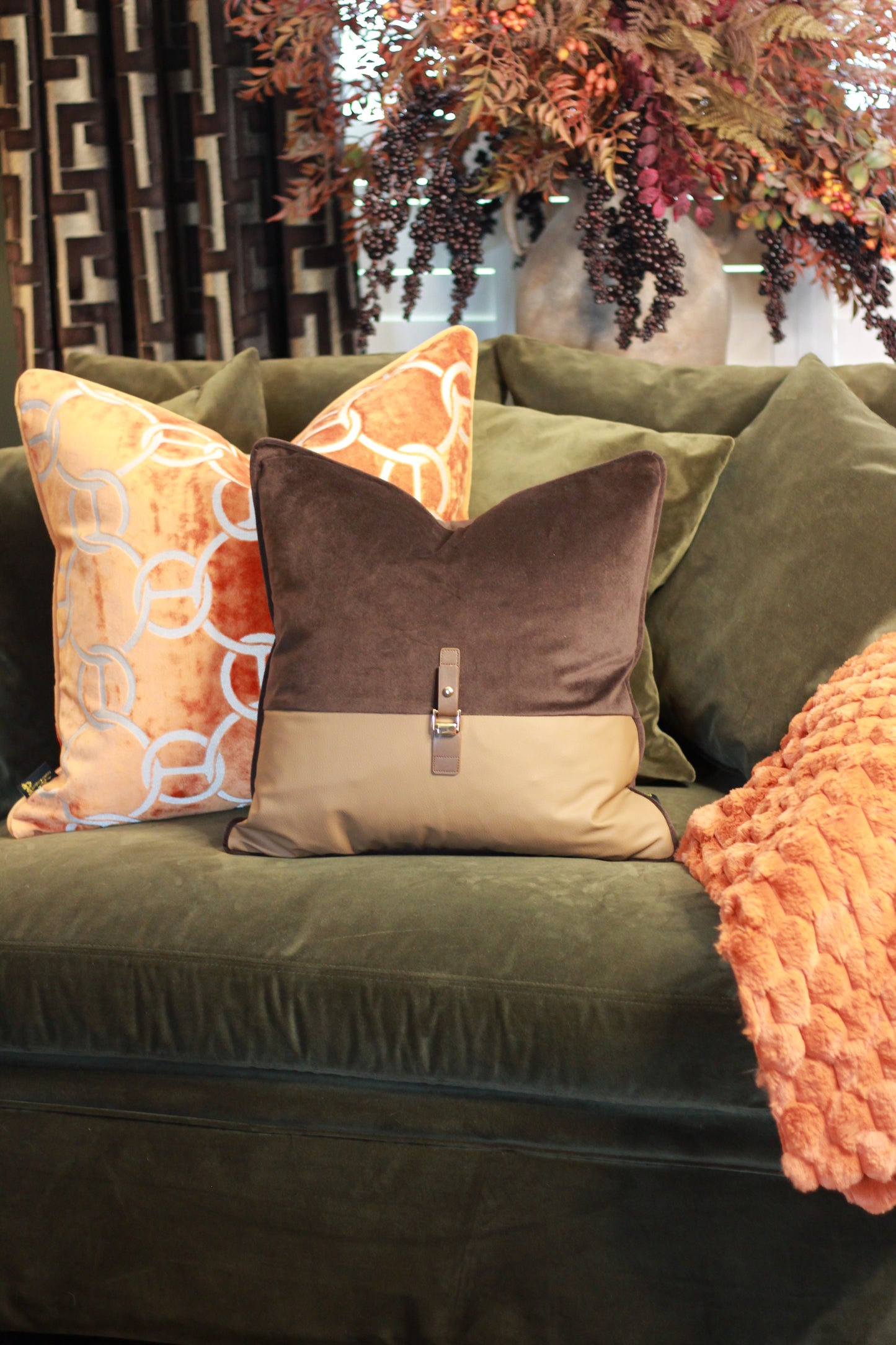 Buckle Cushion – Chocolate