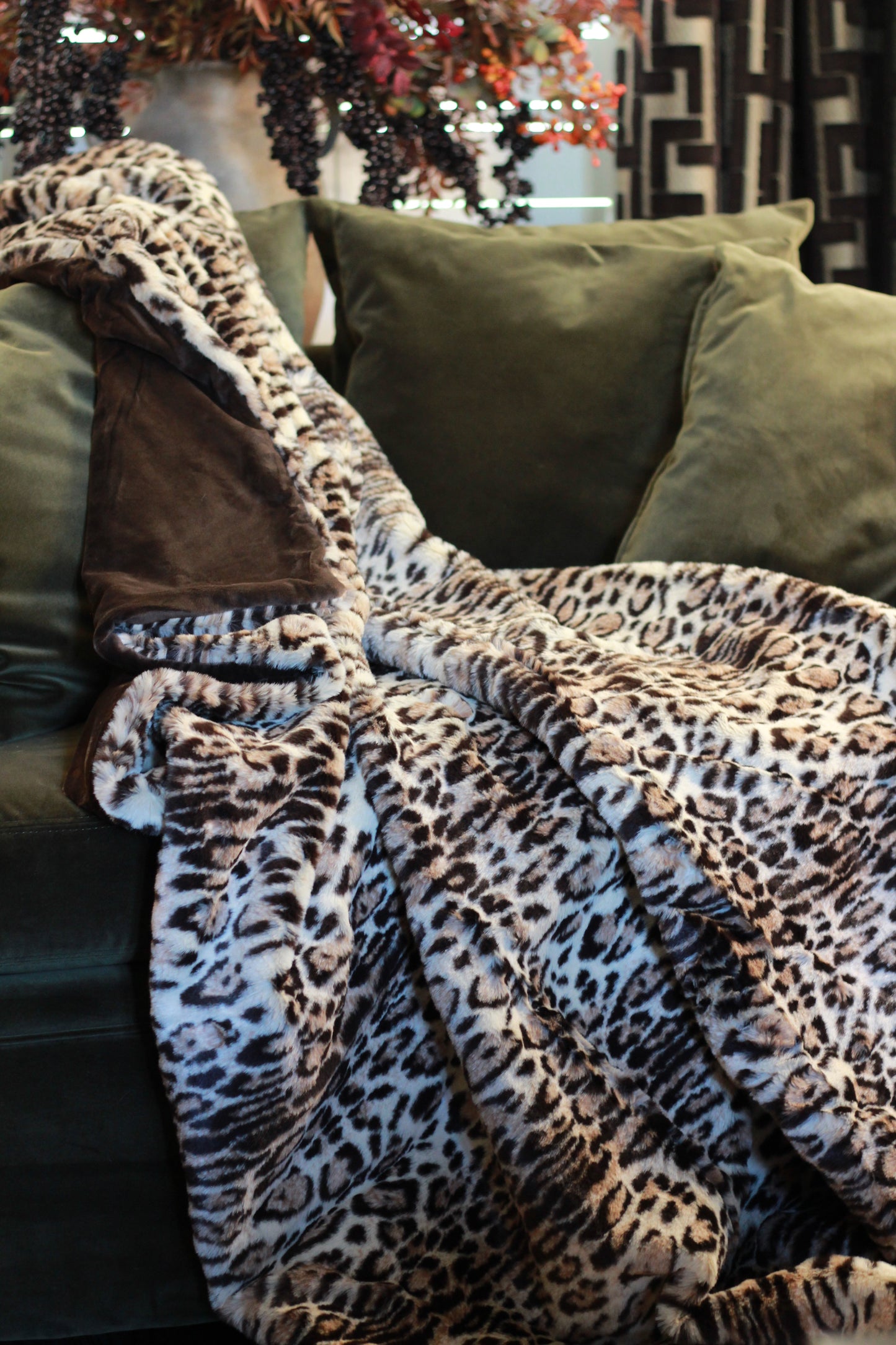Eartha Leopard Print Faux Fur Throw