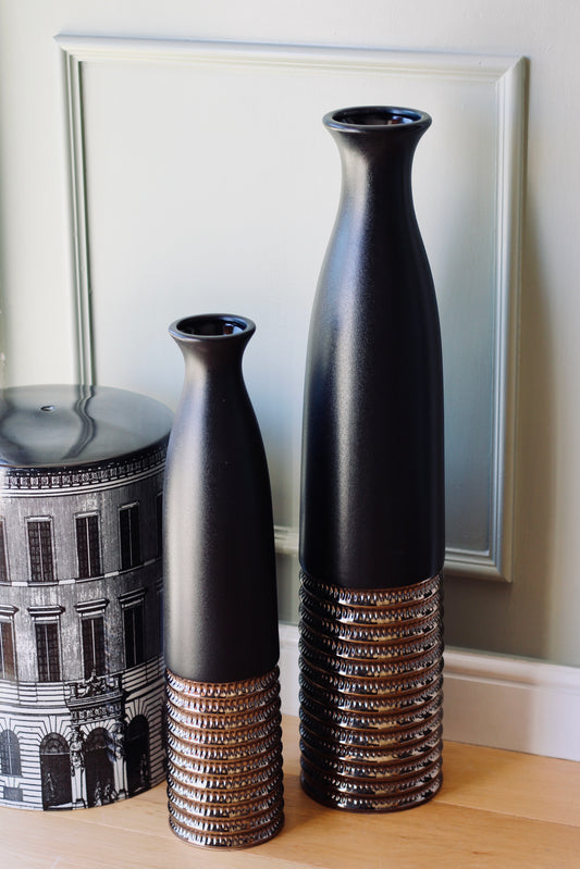 Black & Bronze Textured Floor Vase | Small & Large – decorative vase at Leya Buster Interiors