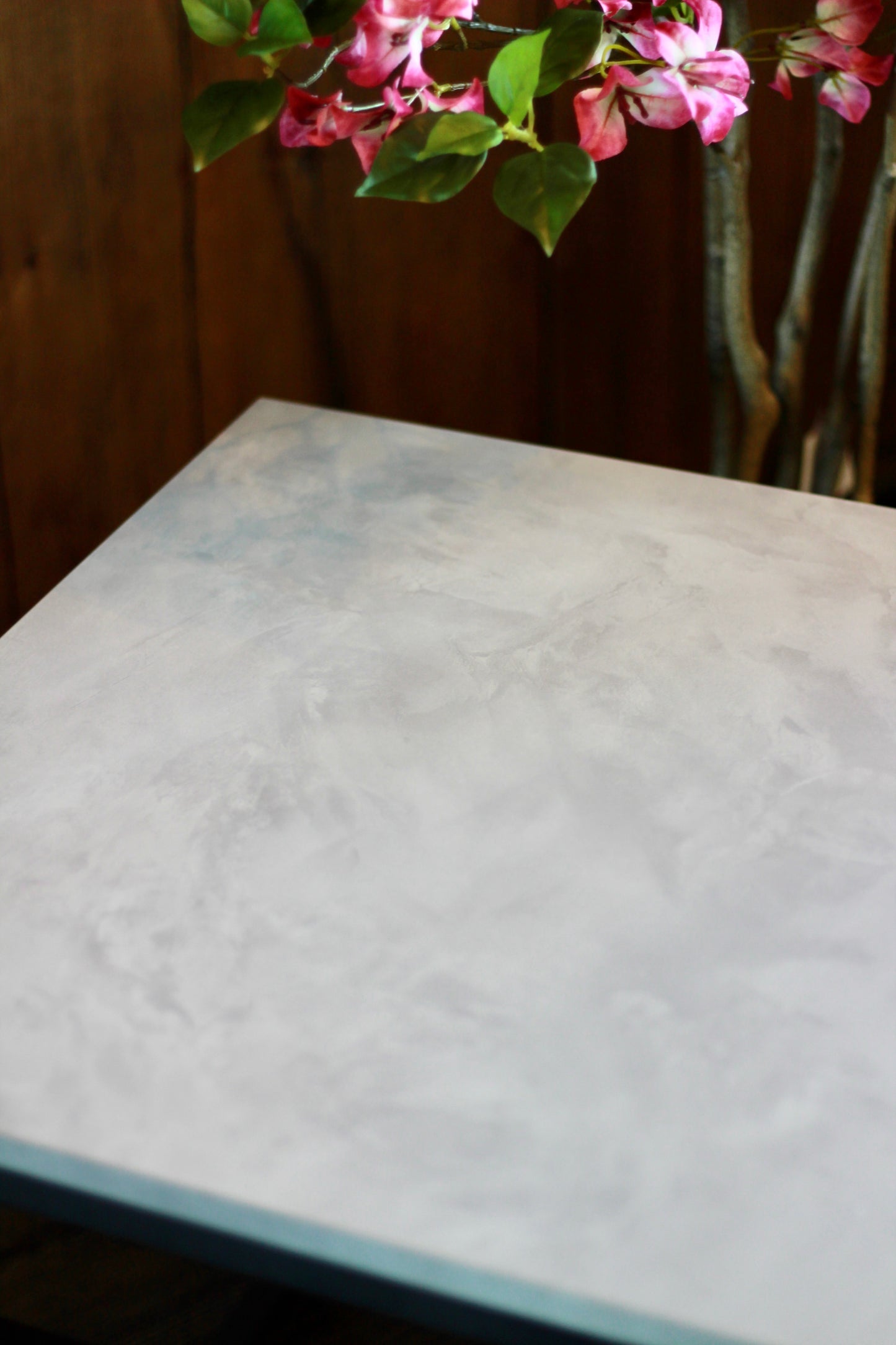Black Metal Side Table with Marble Effect Top styled view – Leya Buster Interiors