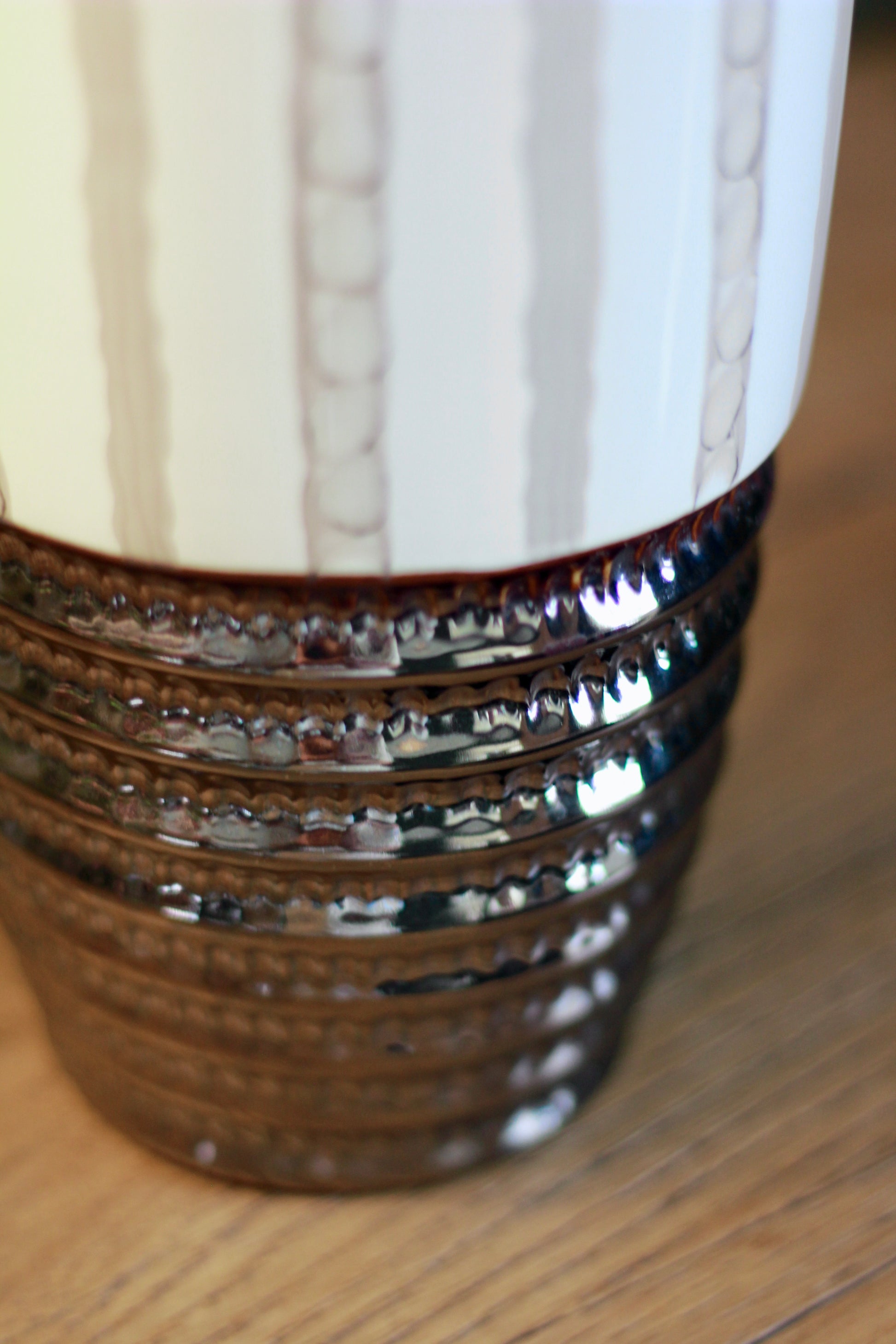 Cream & Bronze Textured Ceramic Vase | Small & Large styled view – Leya Buster Interiors
