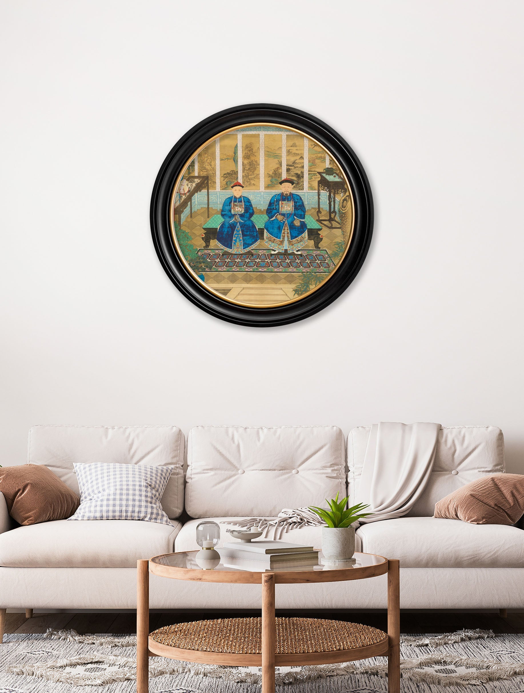 Imperial Censor and His Wife – Round – framed wall art at Leya Buster Interiors