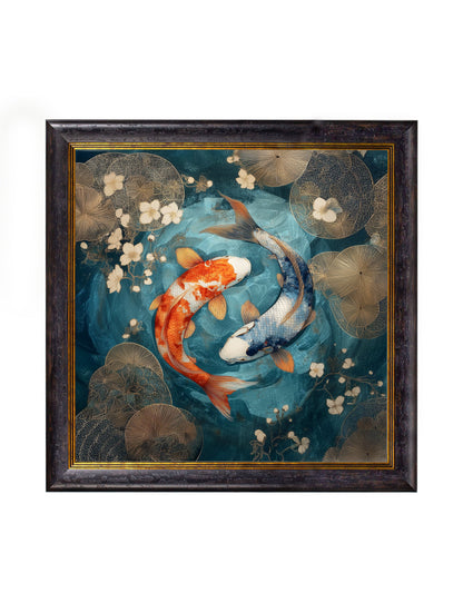 Japanese Koi Carp Dusk – Oxford Square Frame detail – Leya Buster Interiors
