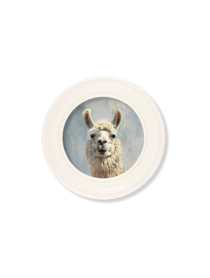 The Goofy Llama – Oxford Strong White Round Frame styled view – Leya Buster Interiors