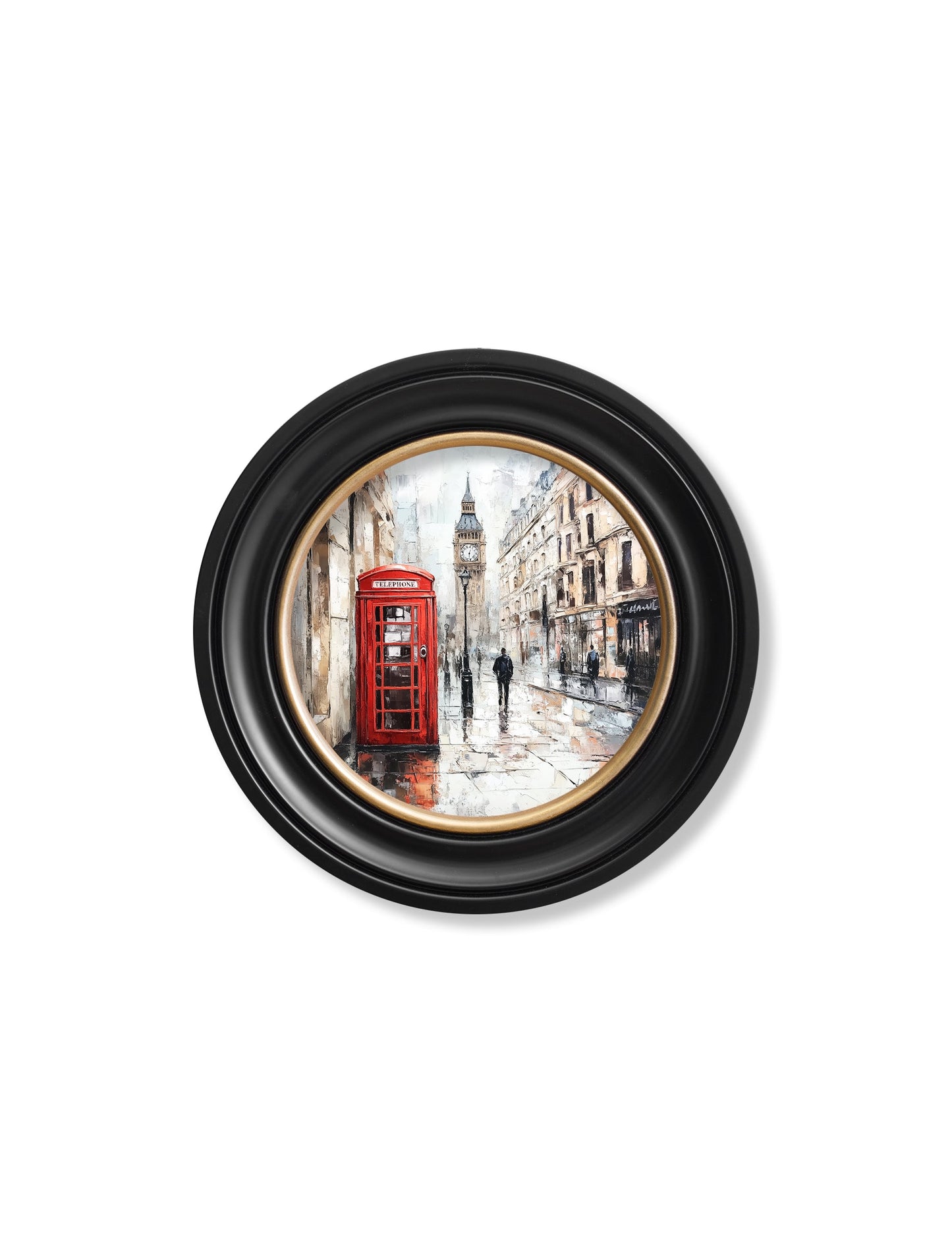 London Telephone Box – Oxford Round Frame styled view – Leya Buster Interiors