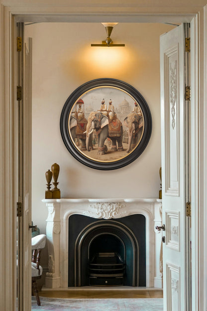 The Mughal Emperors – Oxford Round Frame styled view – Leya Buster Interiors
