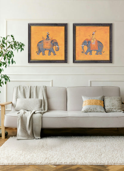 Royal Saffron Mughals – Oxford Square Frame – framed wall art at Leya Buster Interiors