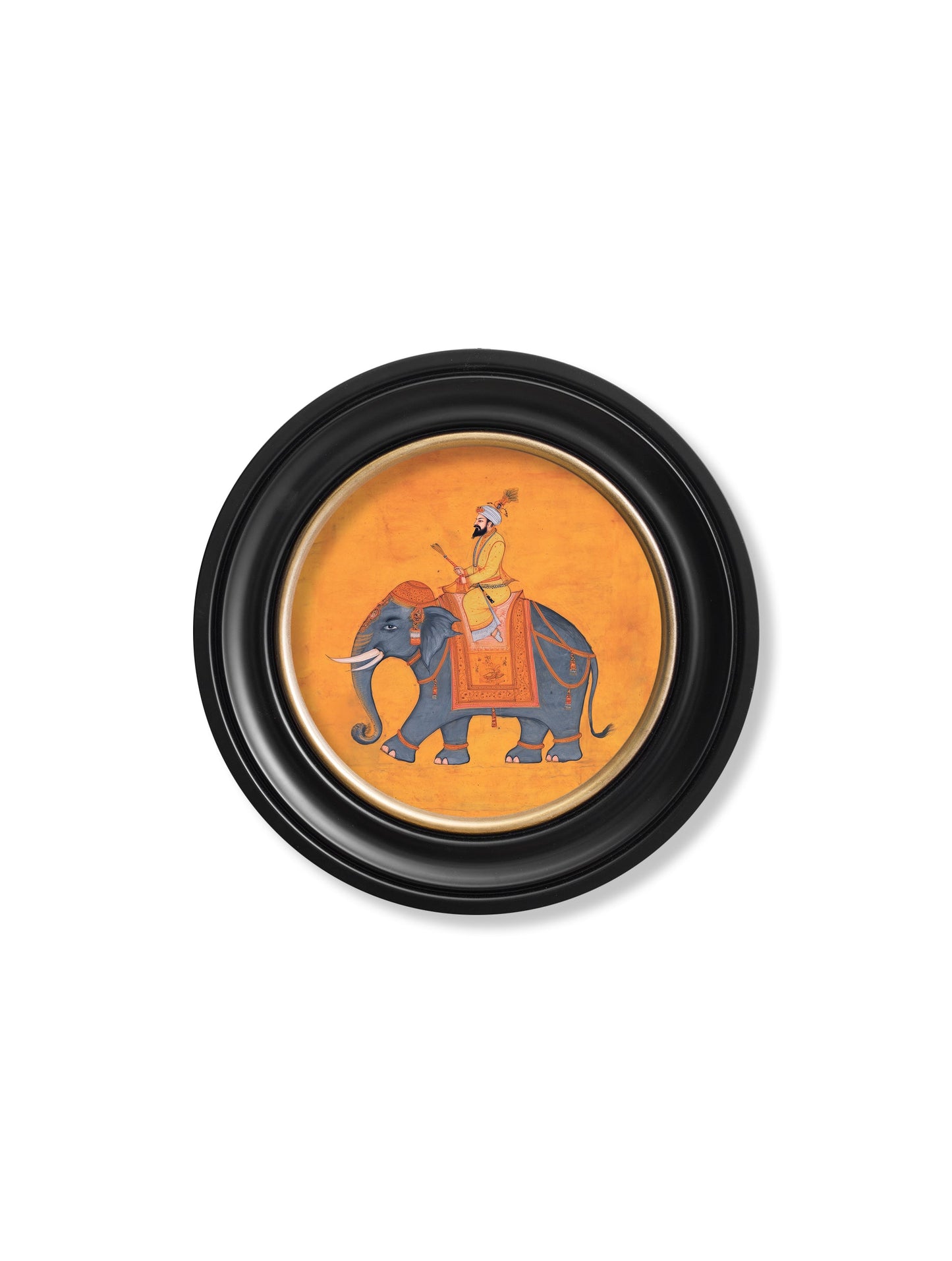 Royal Saffron Mughals – Oxford Round Frame styled view – Leya Buster Interiors