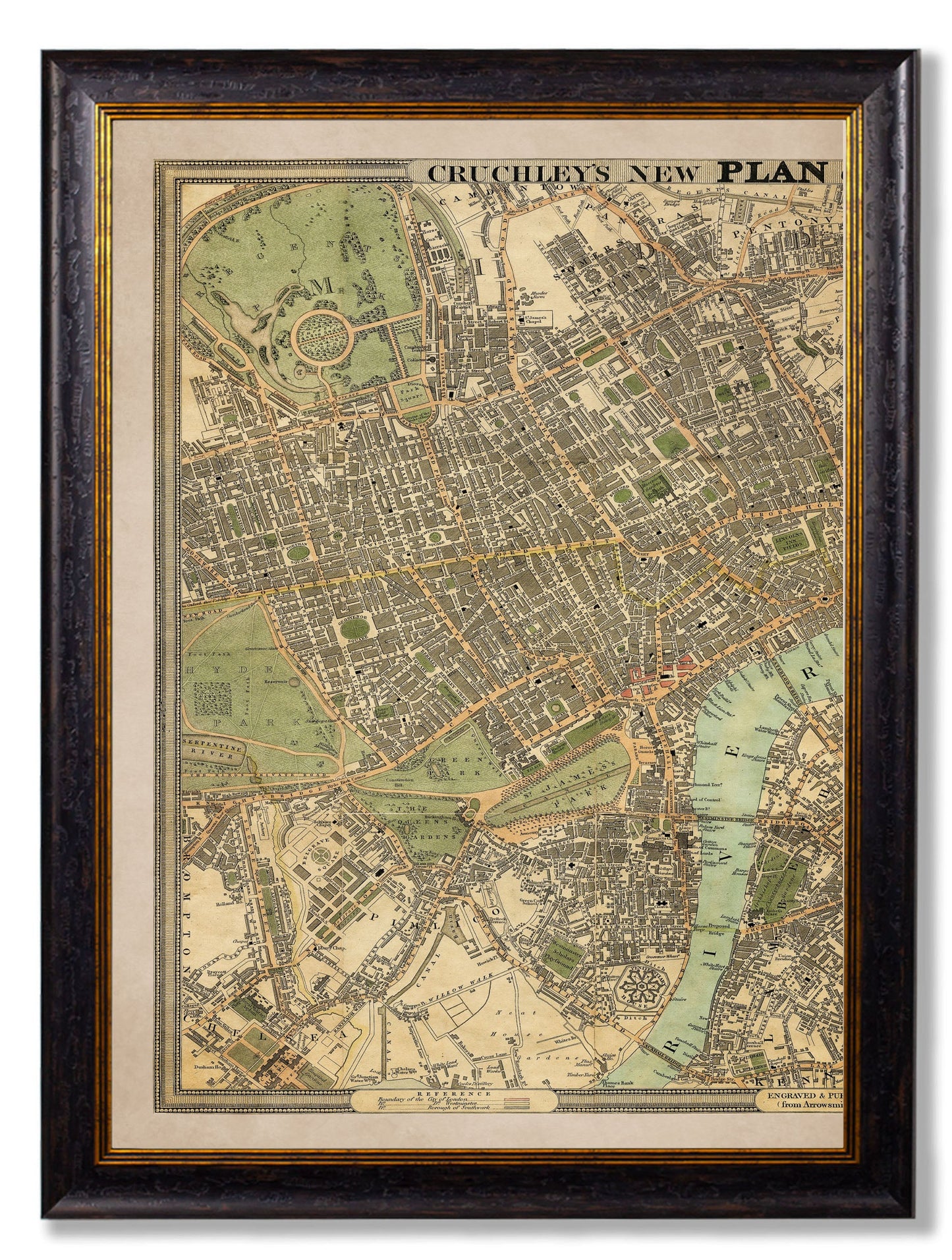 c.1827 London Triptych Map styled view – Leya Buster Interiors