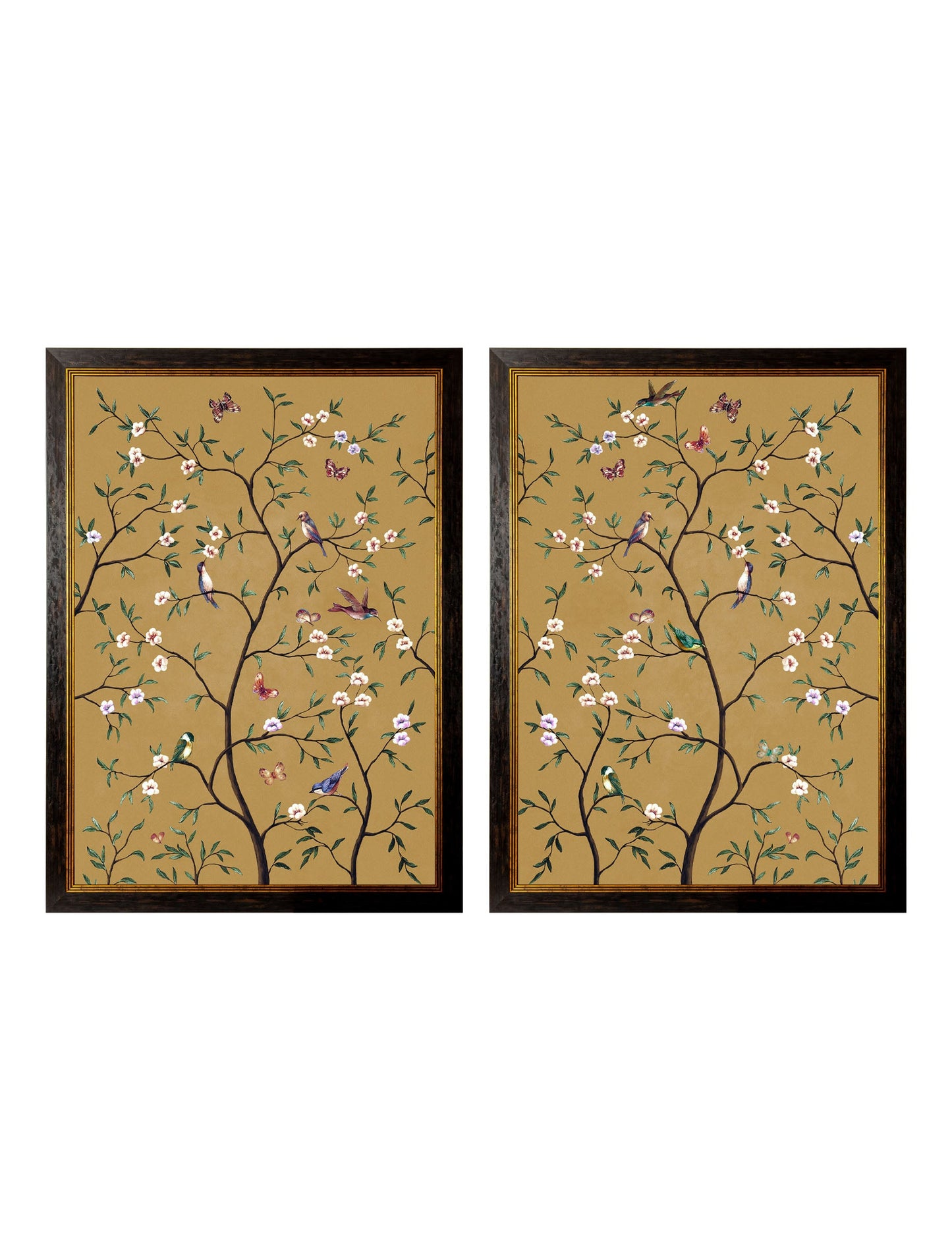 Tree of Life Ochre Set of 2 detail – Leya Buster Interiors