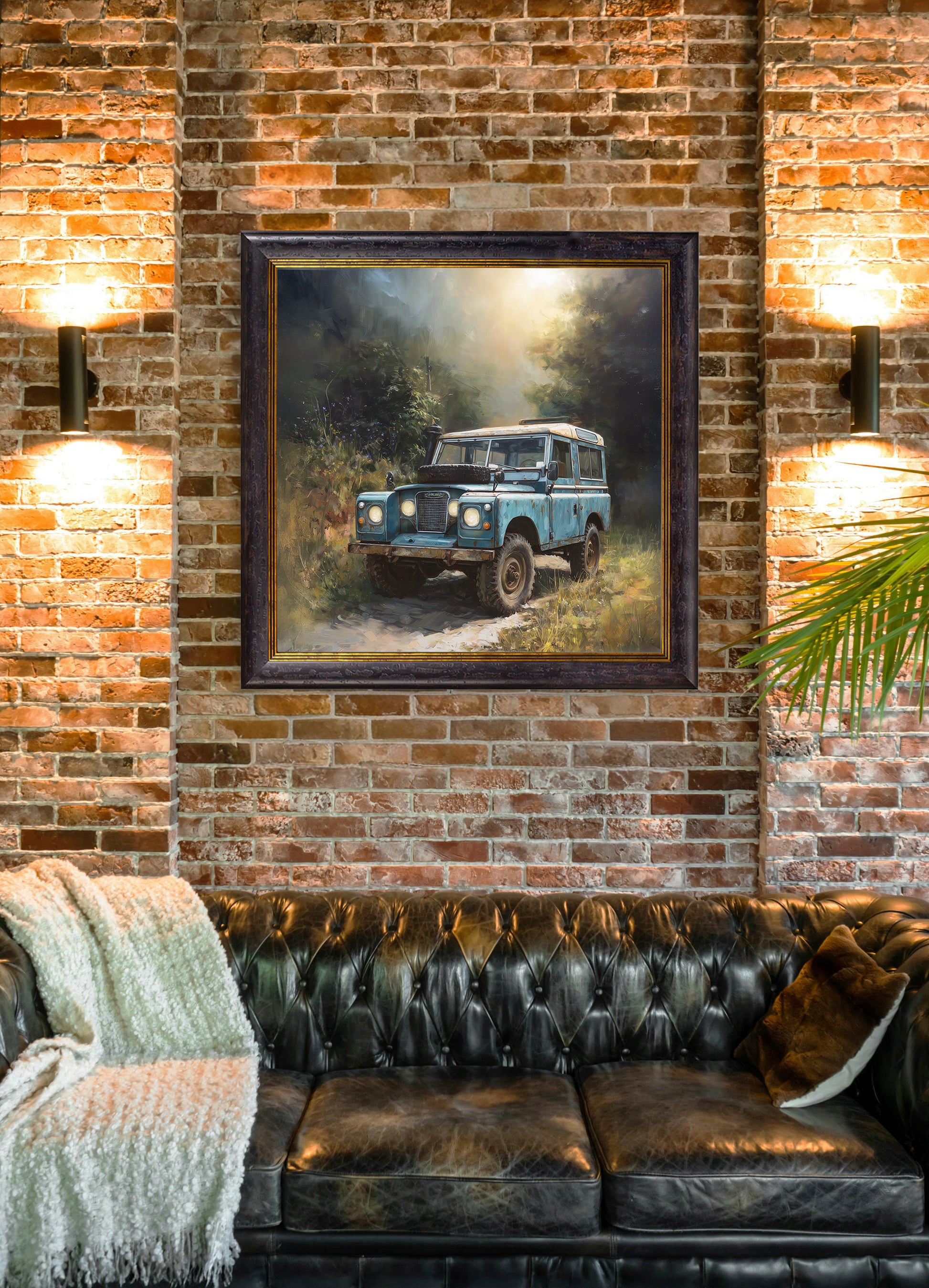 Country Track Defender Blue – Oxford Square Frame – framed wall art at Leya Buster Interiors