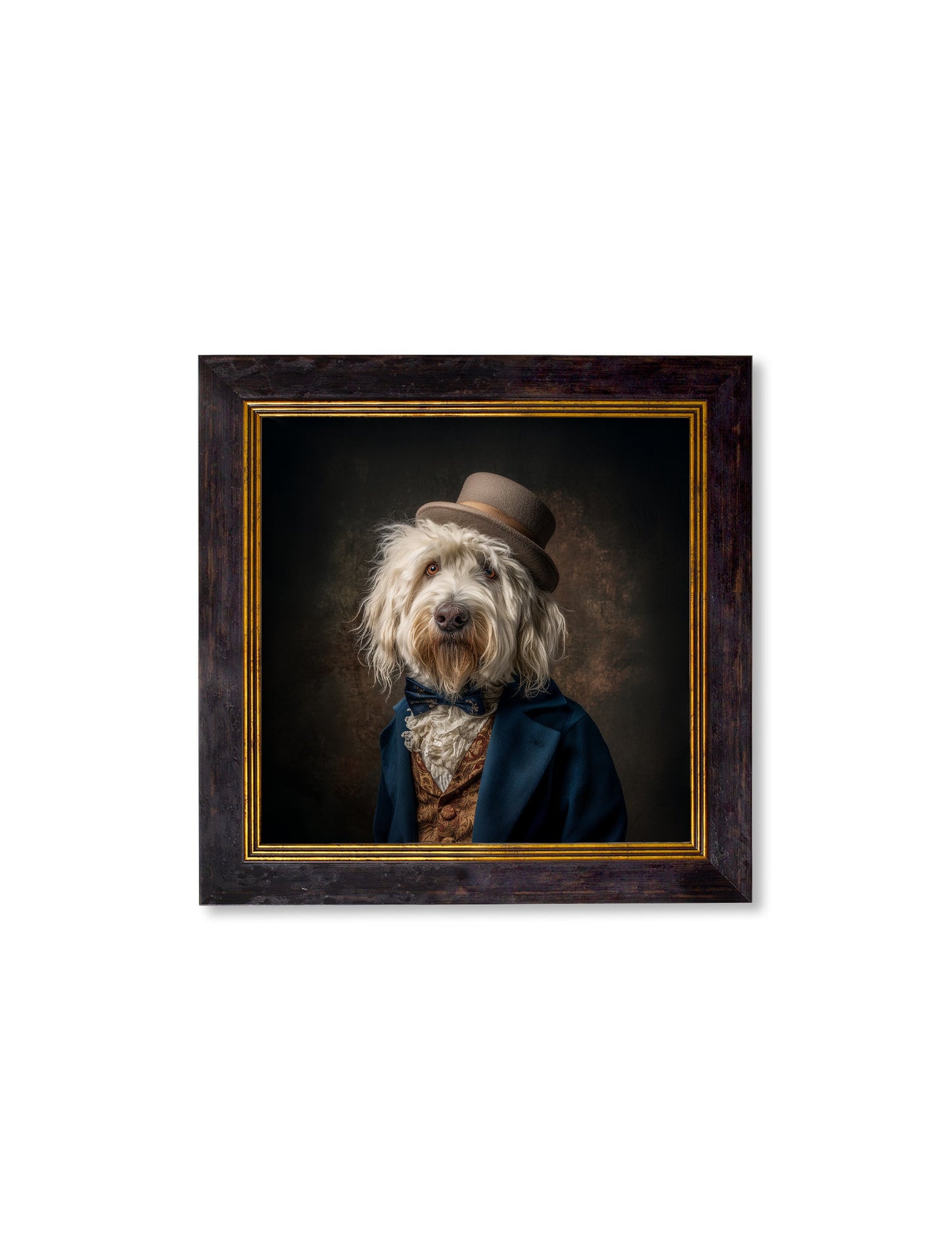 Sir Wooliam – Gentleman Old English Sheepdog Oxford Square Frame styled view – Leya Buster Interiors