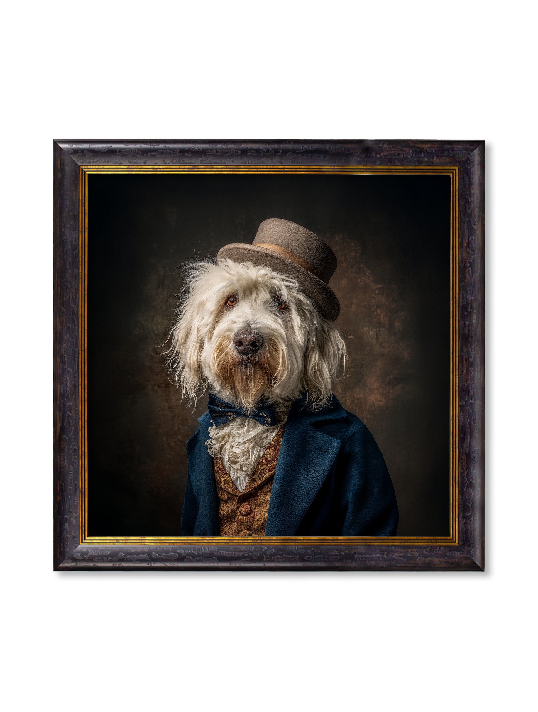 Sir Wooliam – Gentleman Old English Sheepdog Oxford Square Frame detail – Leya Buster Interiors