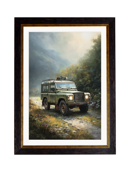 Country Track Defender Green – Oxford Frame styled view – Leya Buster Interiors