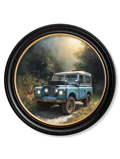 Country Track Defender Blue – Oxford Round Frame detail – Leya Buster Interiors