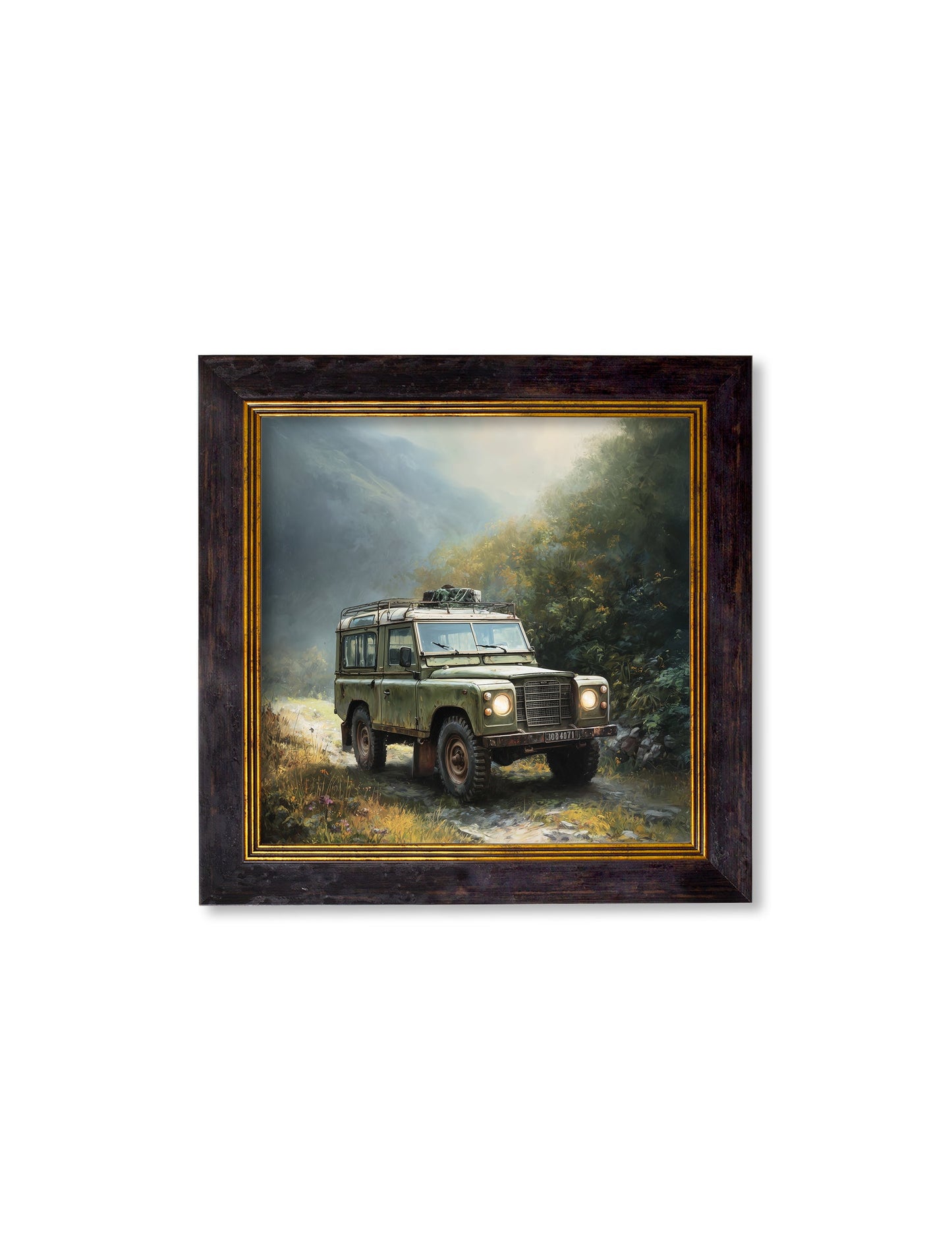 Country Track Defender Green – Oxford Square Frame styled view – Leya Buster Interiors