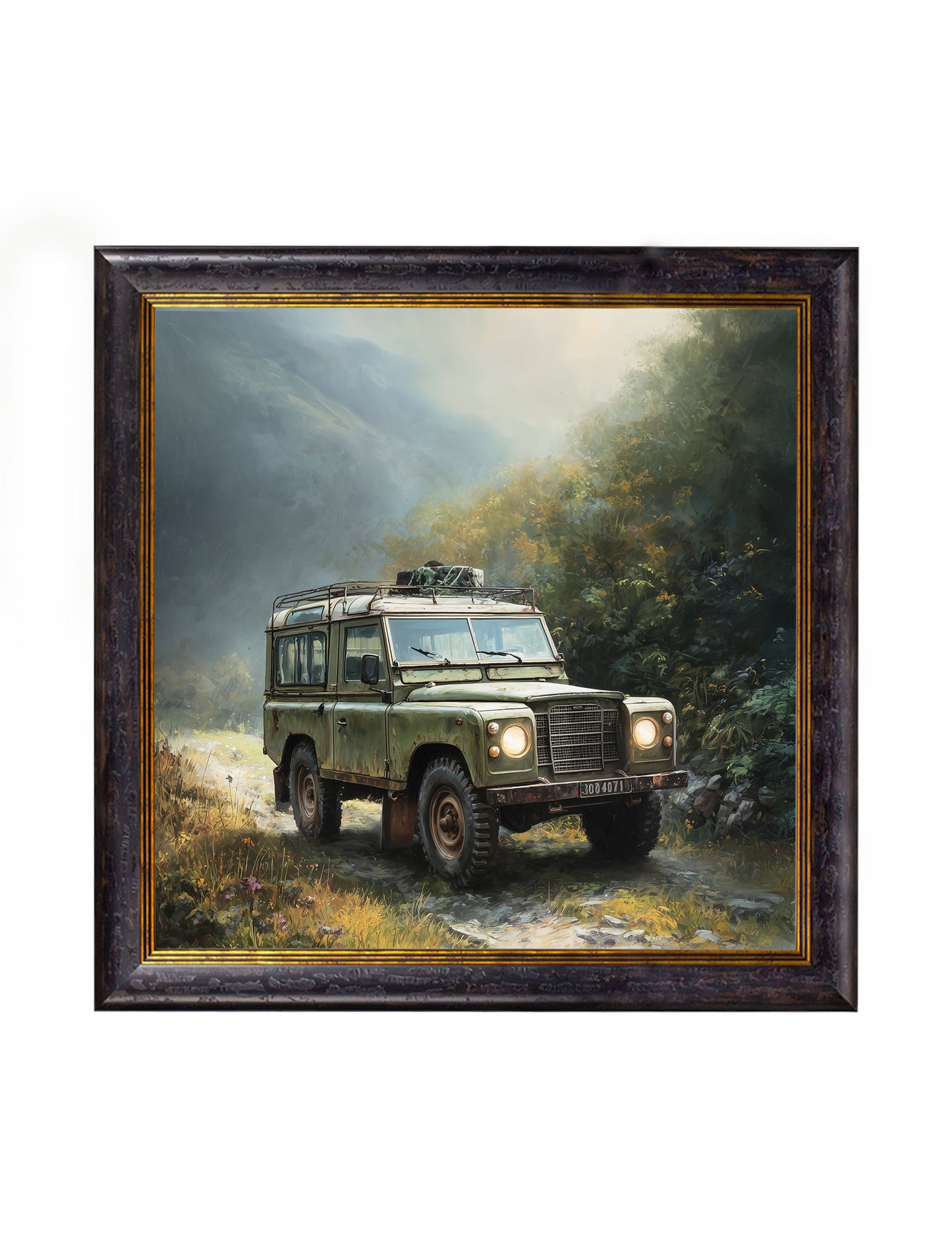 Country Track Defender Green – Oxford Square Frame detail – Leya Buster Interiors