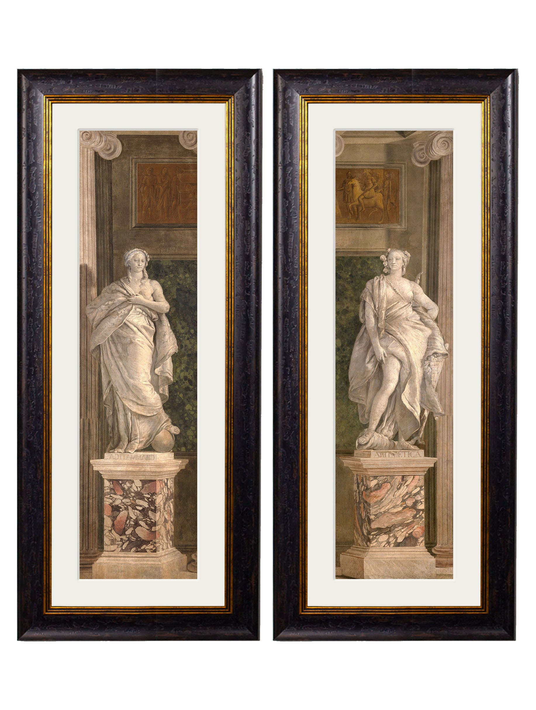 c.1760 Allegorical Figures Representing Grammar and Arithmetic detail – Leya Buster Interiors