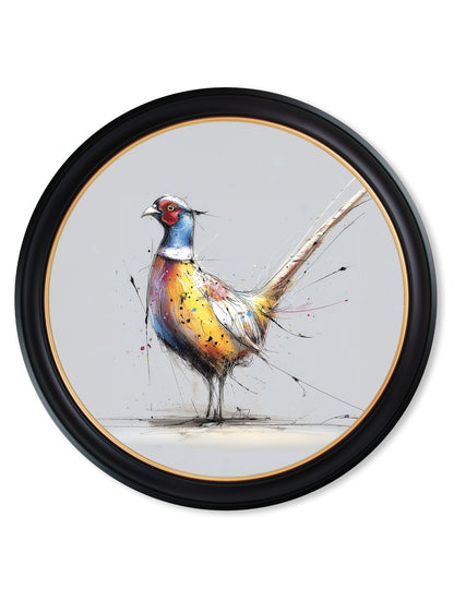 Plump Pheasant Cosy Sketch – Oxford Round Frame styled view – Leya Buster Interiors