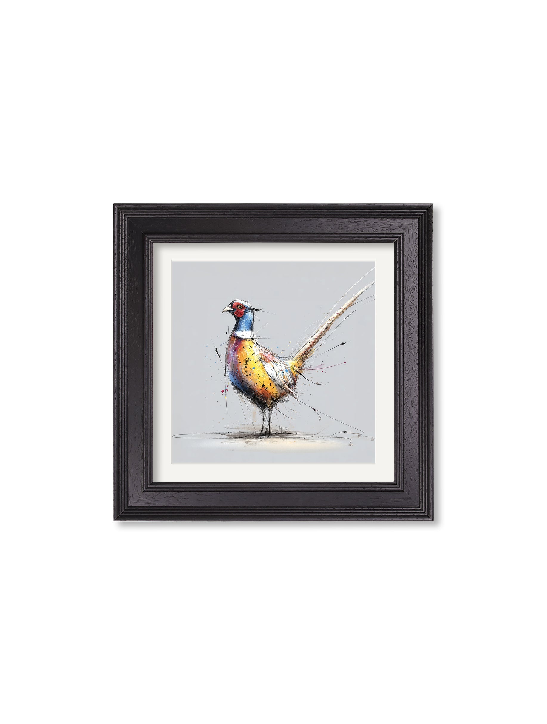 Plump Pheasant Cosy Sketch – Black Hurstwood Square Frame styled view – Leya Buster Interiors