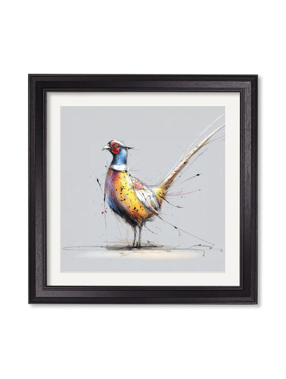 Plump Pheasant Cosy Sketch – Black Hurstwood Square Frame detail – Leya Buster Interiors