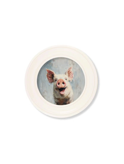 The Giggly Pig – Oxford Strong White Round Frame styled view – Leya Buster Interiors