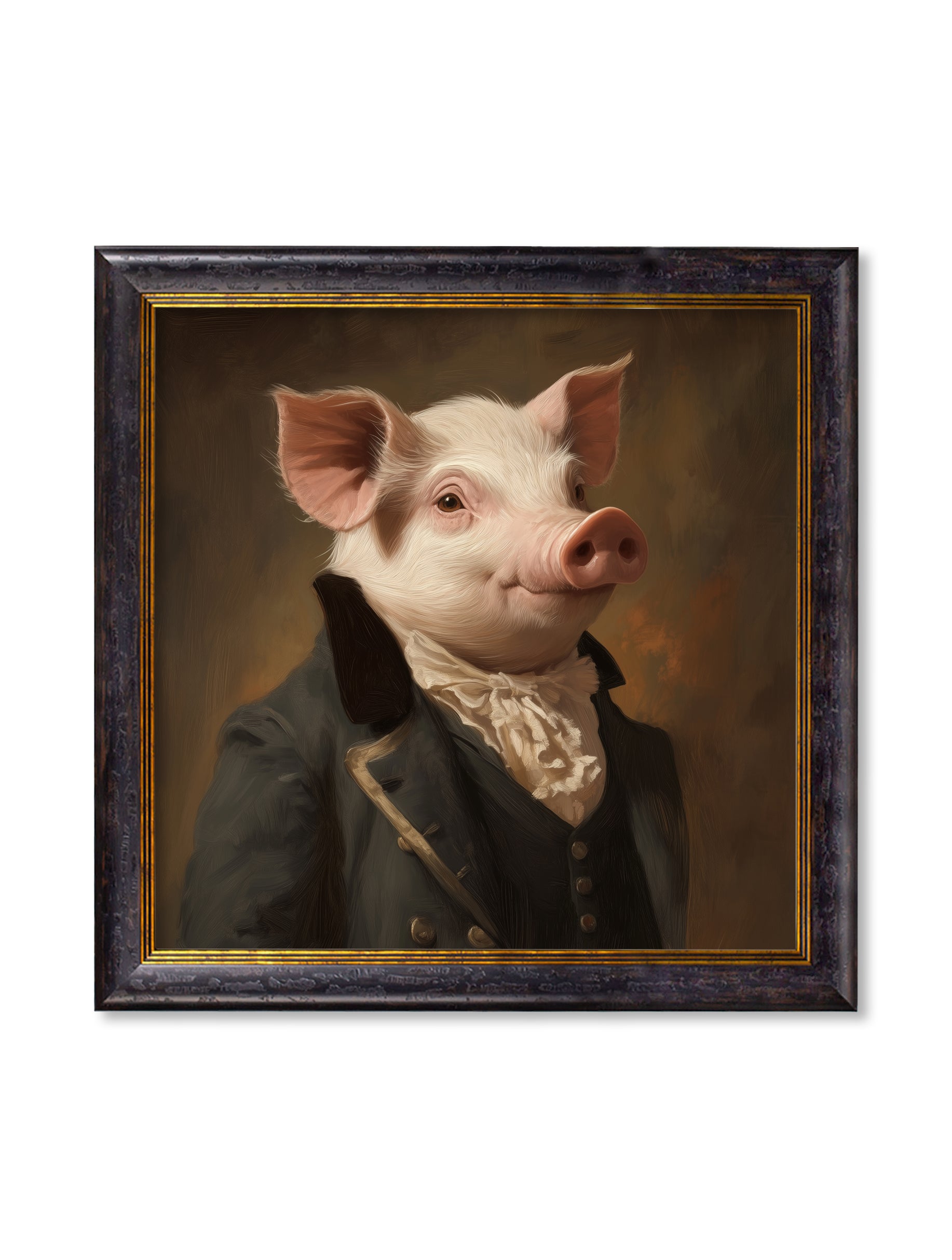Duke of Truffleton – Gentleman Pig Oxford Square Frame detail – Leya Buster Interiors