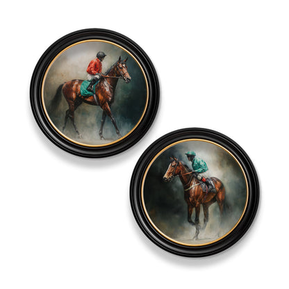 The Irish Racehorses – Oxford Round Frame detail – Leya Buster Interiors