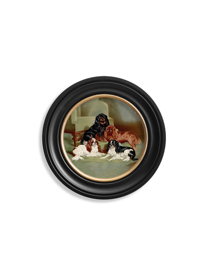 c.1881 Dogs – Round Frame styled view – Leya Buster Interiors