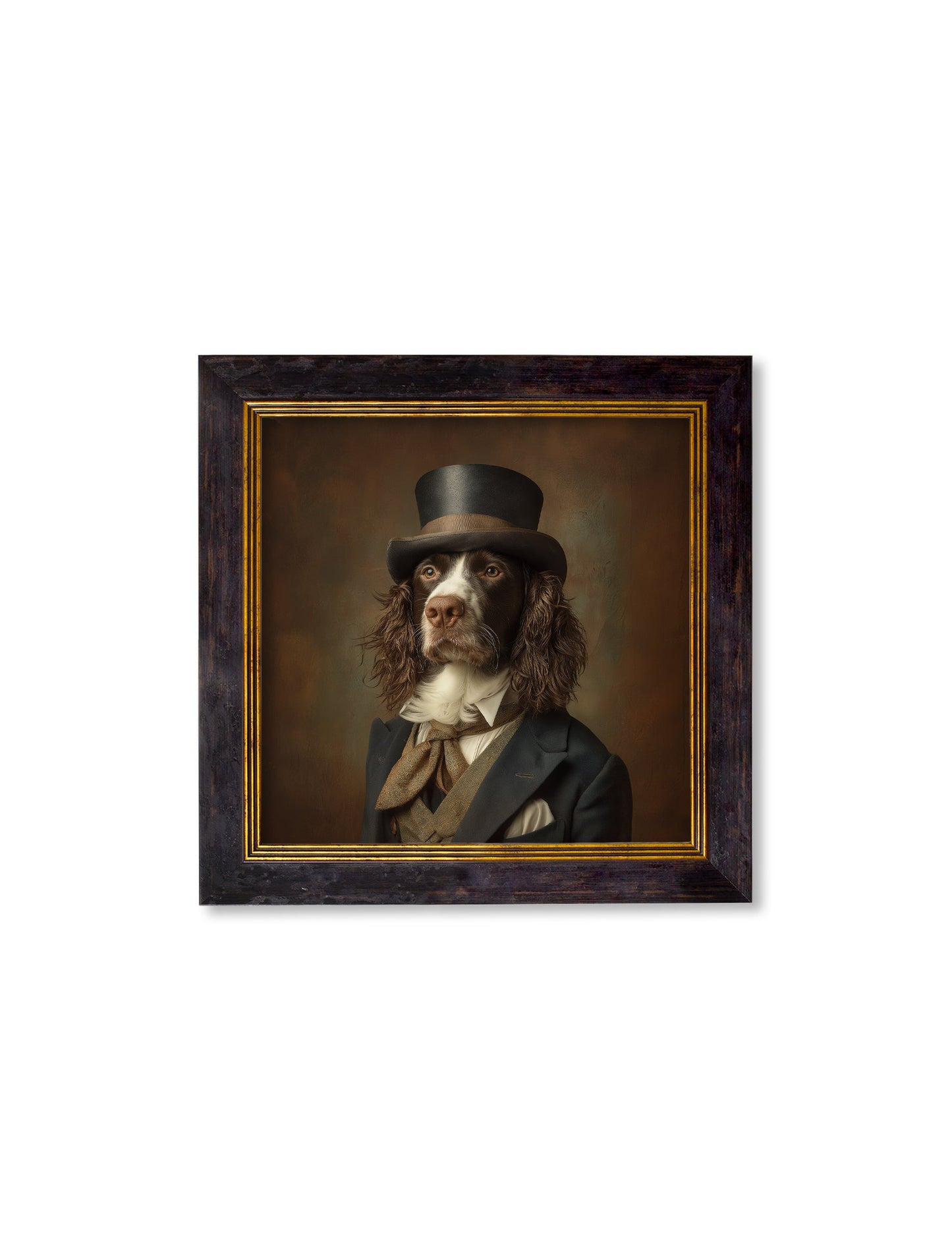 Duke Springly – Gentleman Springer Spaniel Oxford Square Frame styled view – Leya Buster Interiors