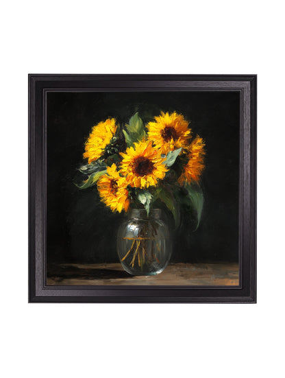 Sunflowers After Dark – Black Hurstwood Square Frame detail – Leya Buster Interiors