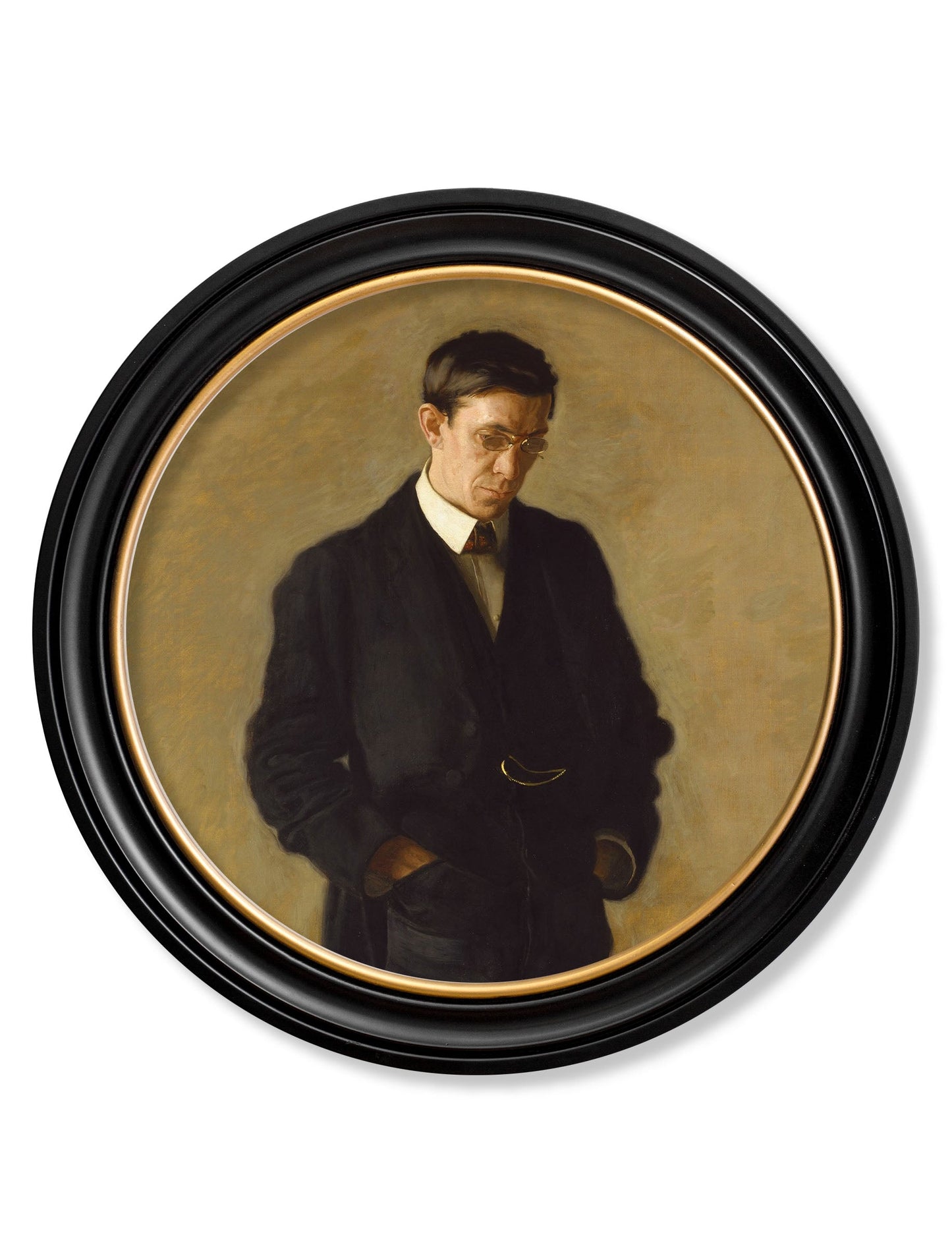 c.1900 The Thinker – Thomas Eakins – Round Frame detail – Leya Buster Interiors