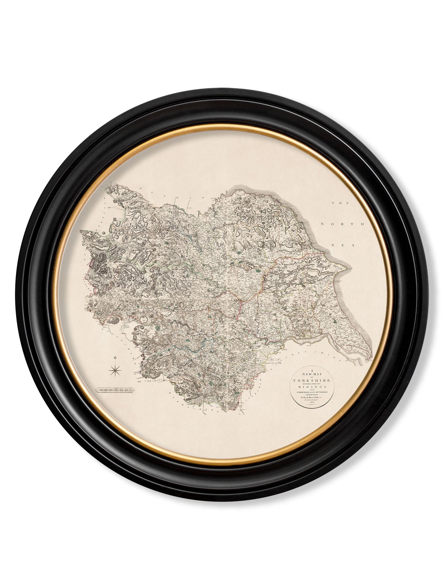 c.1806 County Maps of England – Round styled view – Leya Buster Interiors