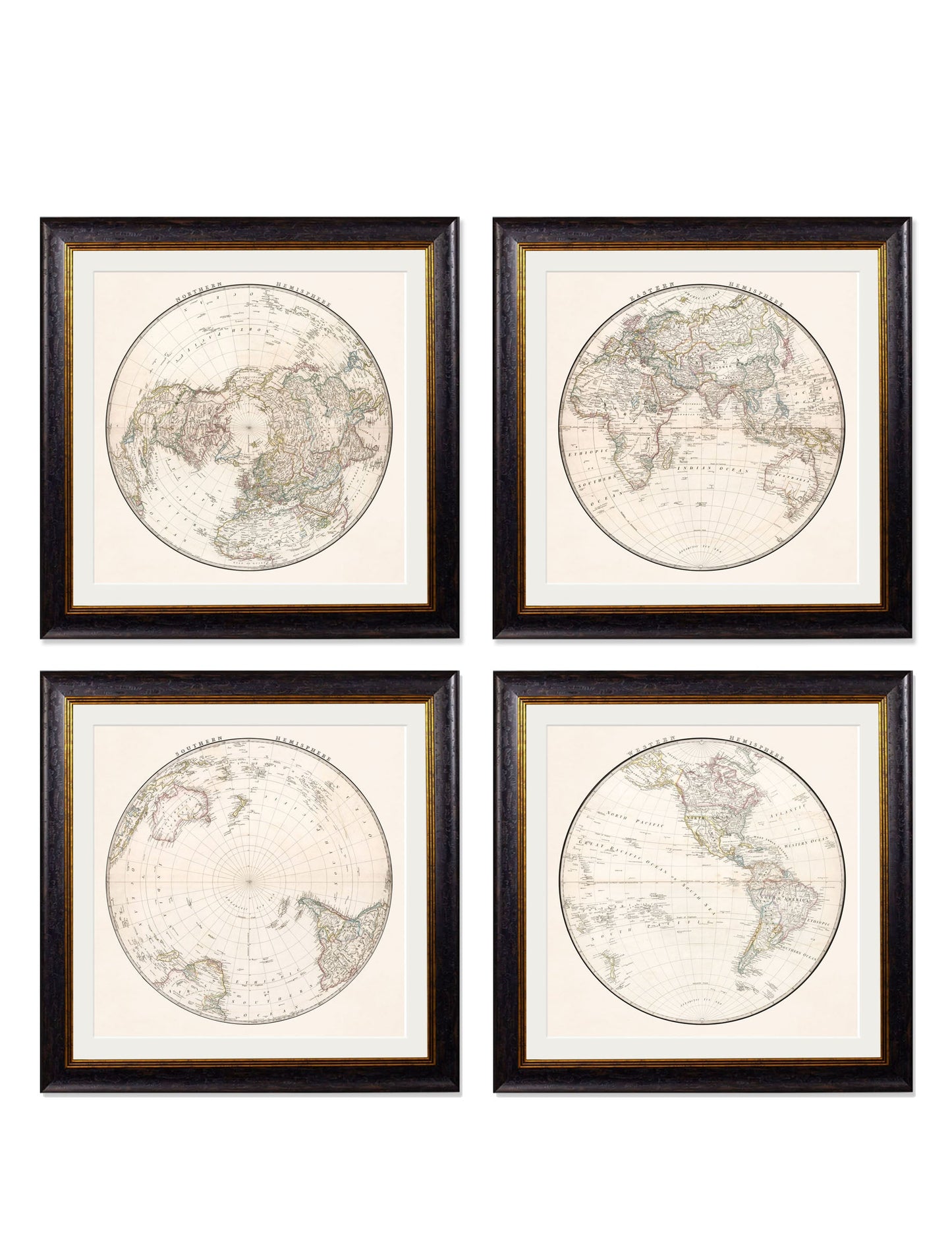 c.1838 World Map Hemispheres detail – Leya Buster Interiors