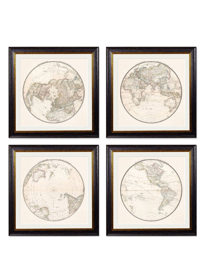 c.1838 World Map Hemispheres detail – Leya Buster Interiors