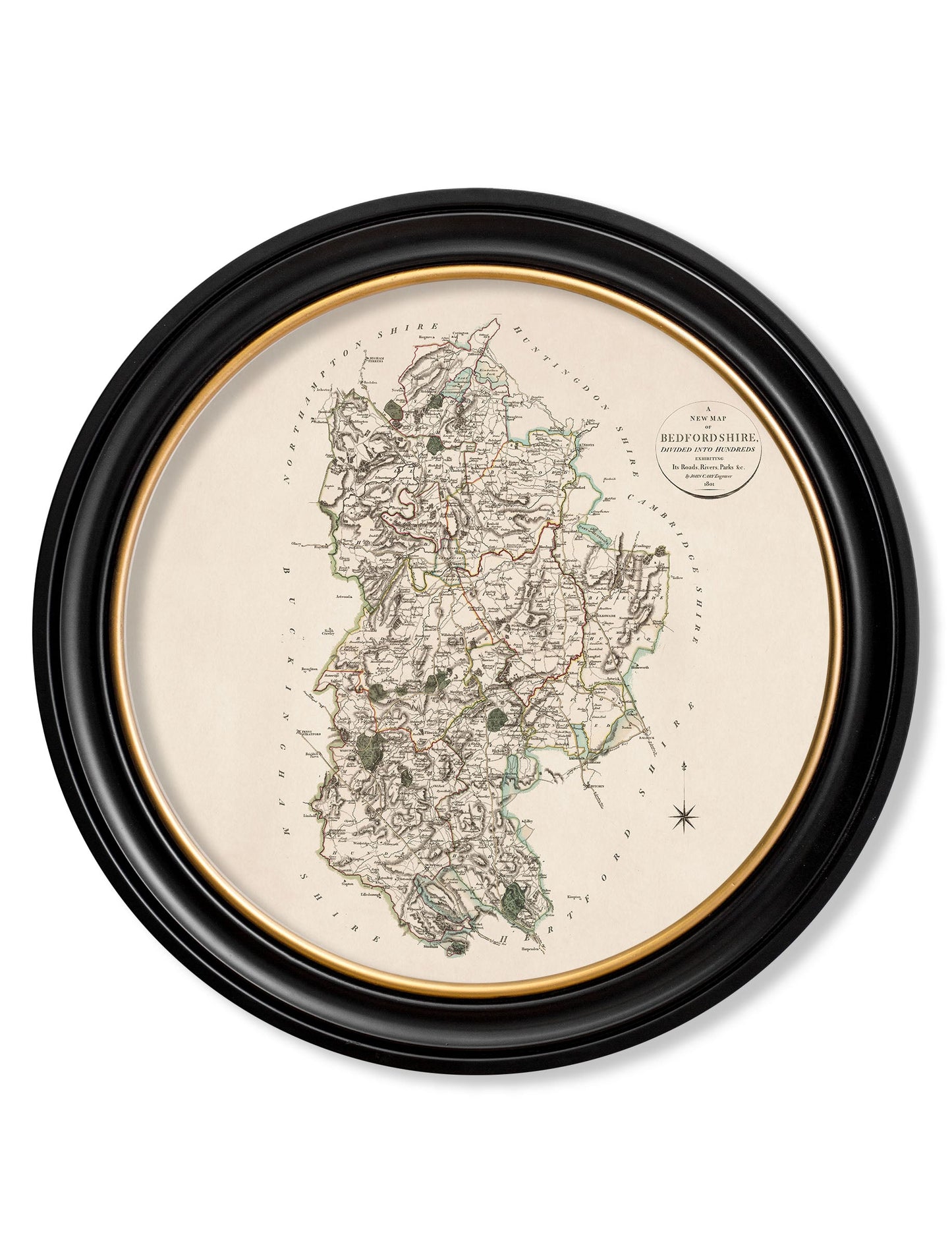 c.1806 County Maps of England – Round styled view – Leya Buster Interiors