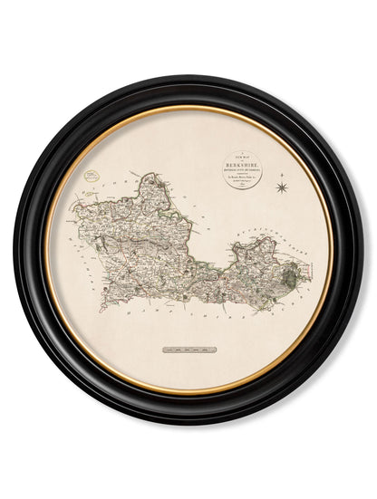 c.1806 County Maps of England – Round styled view – Leya Buster Interiors
