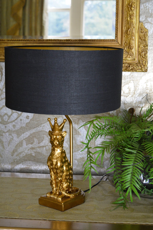 Black & Gold Leopard Table Lamp
