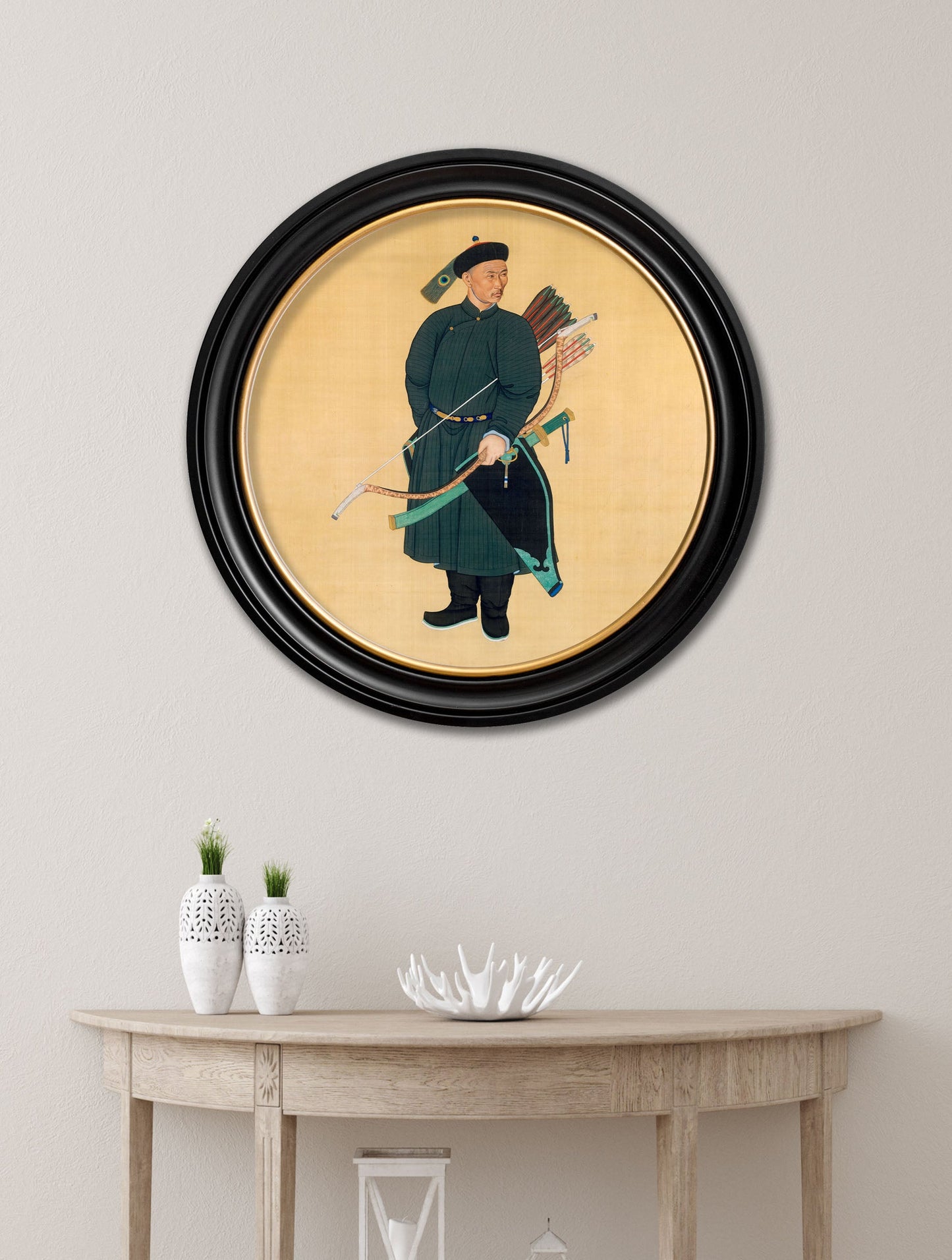 c.1760 Portrait of the Imperial Bodyguard – Round – framed wall art at Leya Buster Interiors