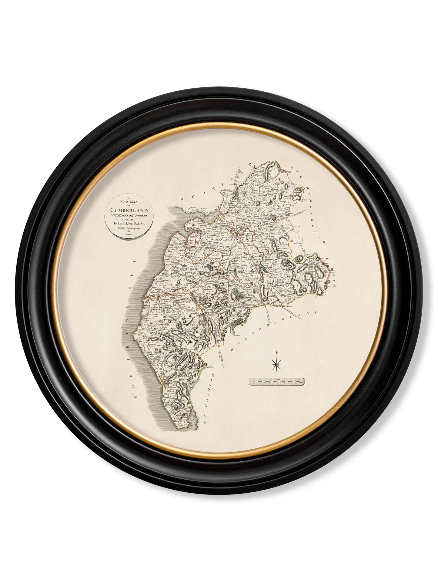 c.1806 County Maps of England – Round styled view – Leya Buster Interiors