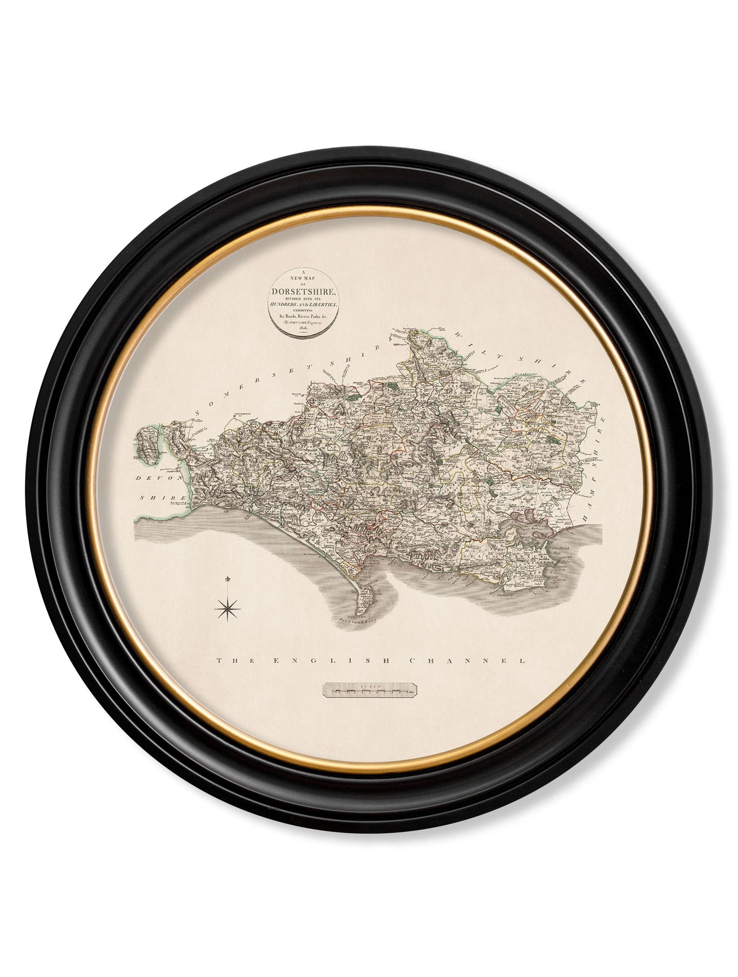 c.1806 County Maps of England – Round styled view – Leya Buster Interiors