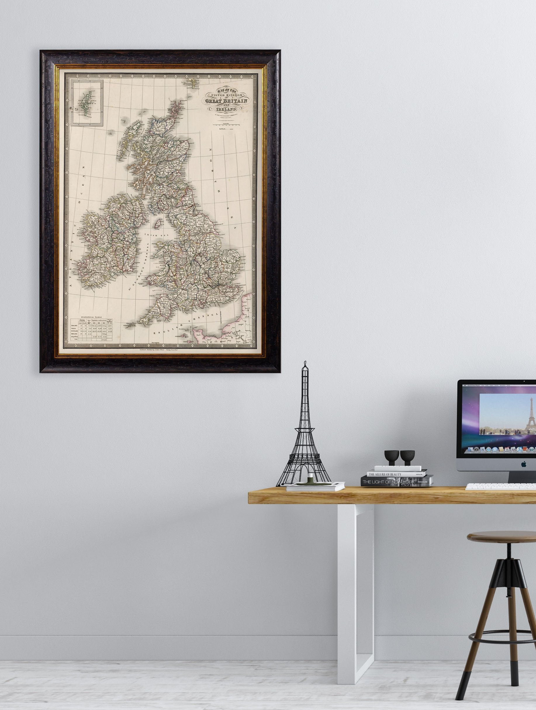 c.1838 Map of The British Isles – framed wall art at Leya Buster Interiors
